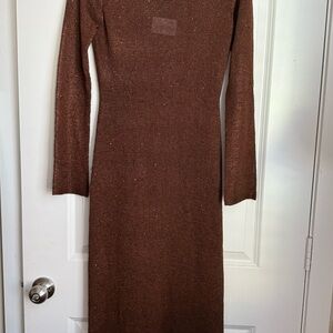 White Fox Brown Maxi Dress